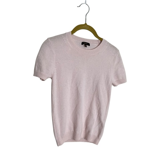 Quince Sweaters - Quince Baby Pink Cashmere Short Sleeve Sweater XS